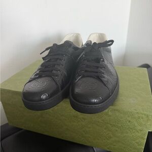 Gucci Black Leather Sneakers